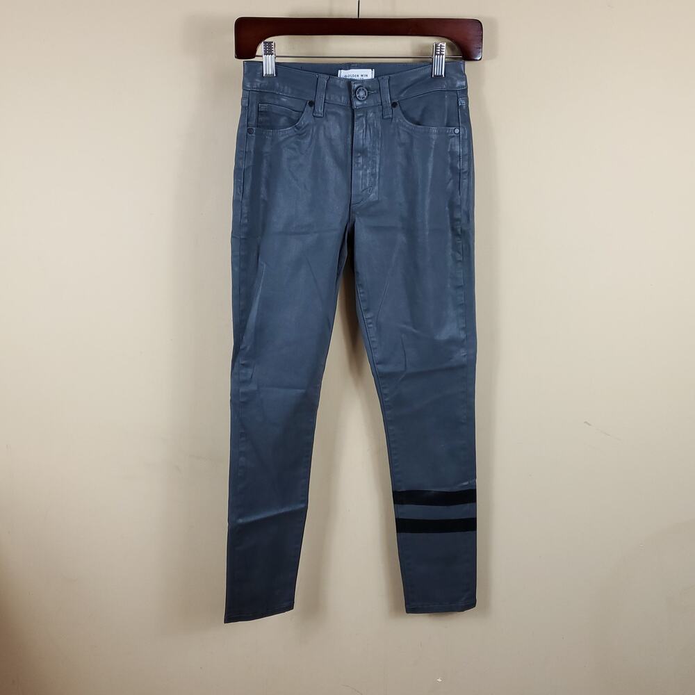 Golden Win Collection Gray Coated Skinny Jeans Size 26
